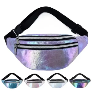 Sac banane femme argenté