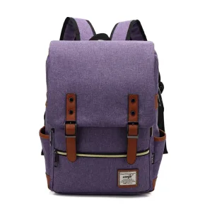 À dos vintage voyage ordinateur violet