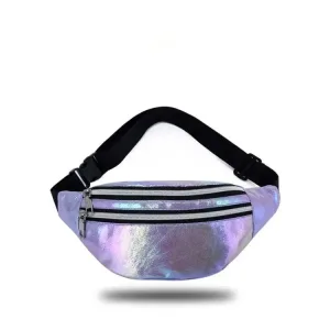Sac banane femme argenté-violet