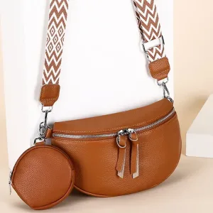 Sac bandoulière ou taille cuir haute qualité camel