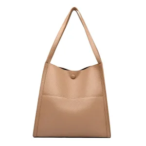 Grand sac cabas à main porté épaule kaki