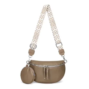 Sac bandoulière ou taille cuir haute qualité kaki