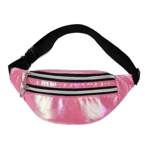 Sac banane femme rose foncé irisé