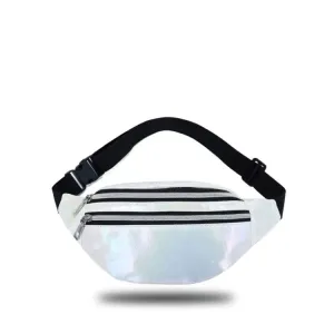 Sac banane femme blanc métallisé