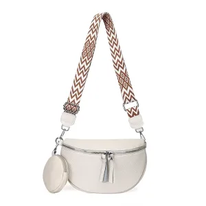 Sac bandoulière ou taille cuir haute qualité beige