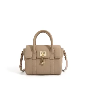 Bandouilère cuir véritable gris kaki